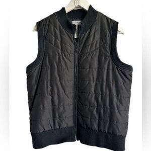 EIC - Sag Harbor Women’s Black Quilted Zip Vest - Size Petite Large